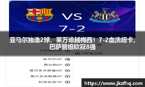 亚马尔独造2球，莱万逾越梅西！7-2血洗纽卡，巴萨晋级欧冠8强